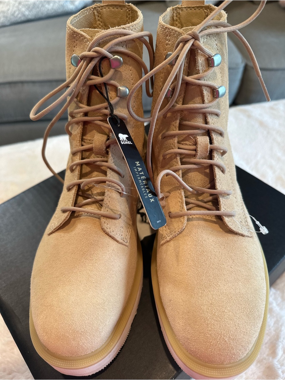 Sorel women’s Light Tan Suede Chukka Lace-Up Boots